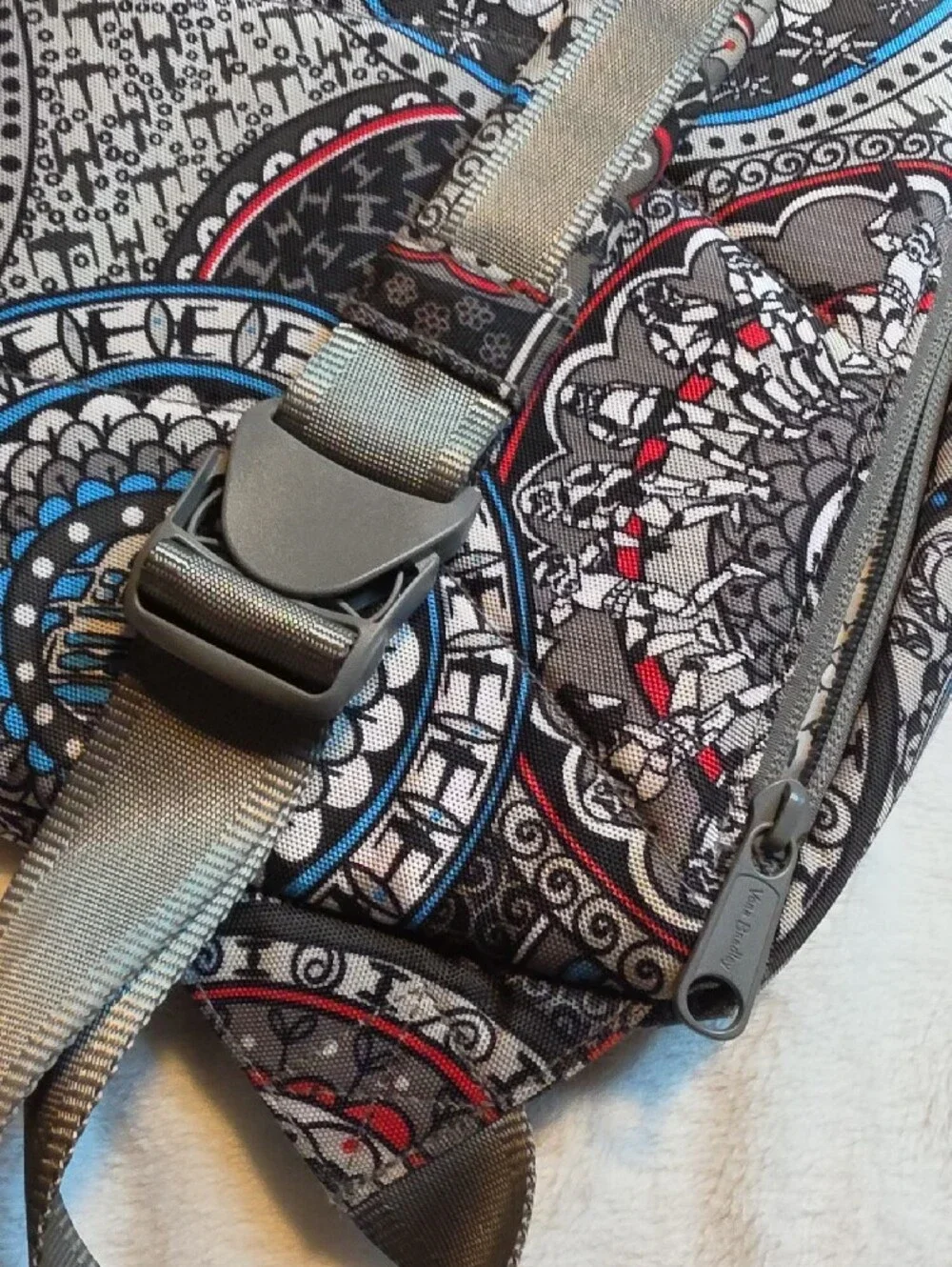 Vera Bradley Gray, Blue & Red Star Wars Medallion Sling Bag
